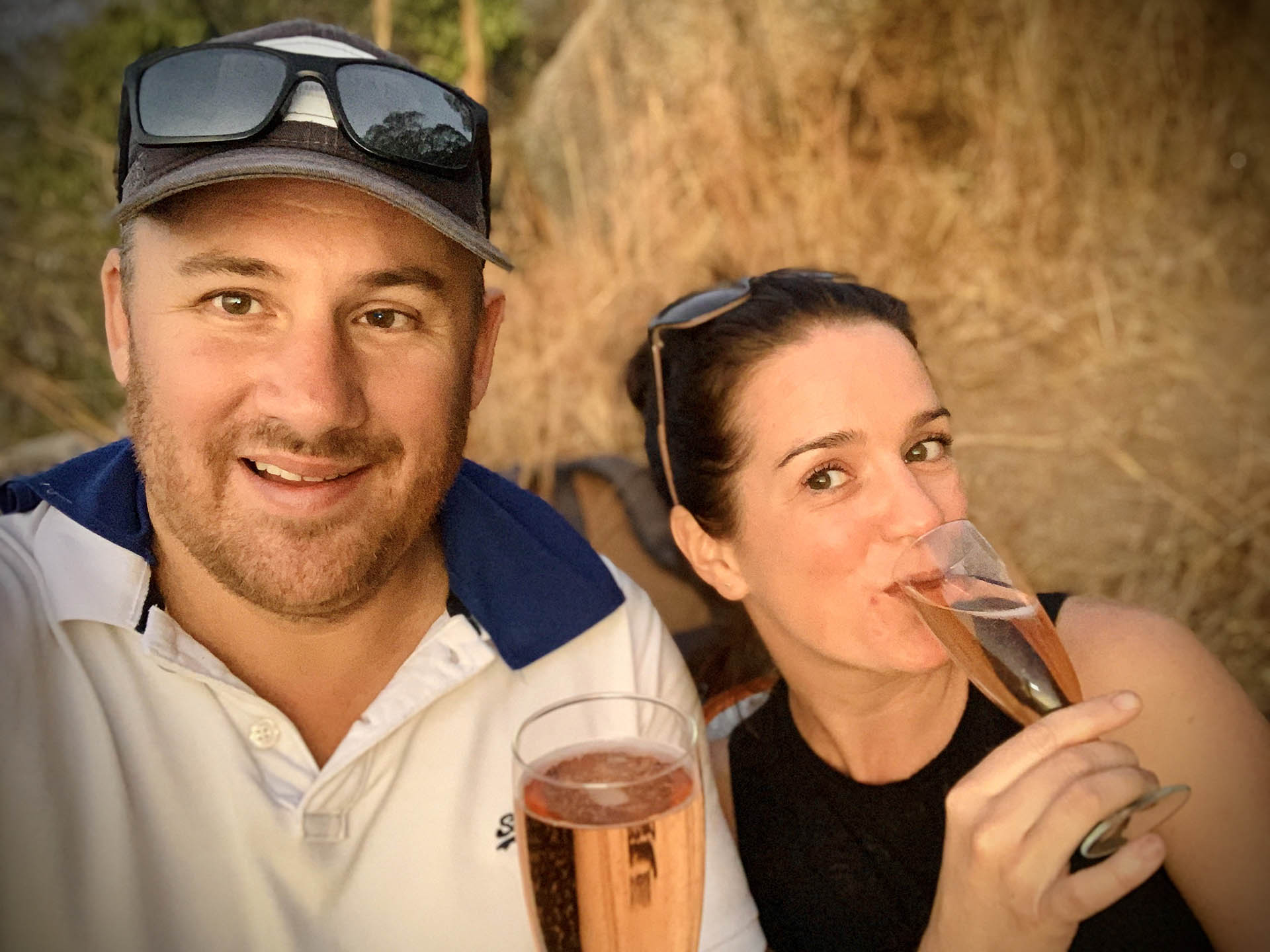 Mike and Lotte of Wines & Wings raising a glass